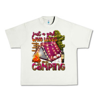 Pistachio just a girl who loves camping Urban Heavy Tee - texasbilliewilder