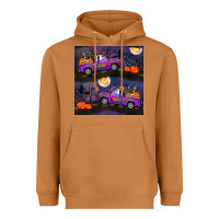 Meerkat halloween spooky truck seamless pattern Heavyweight Hoodie - BundleAndBundleShop
