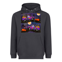 Smoke halloween spooky truck seamless pattern Heavyweight Hoodie - BundleAndBundleShop
