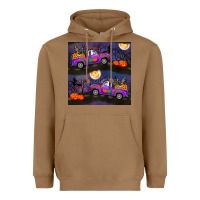 Toasted Coconut halloween spooky truck seamless pattern Heavyweight Hoodie - BundleAndBundleShop