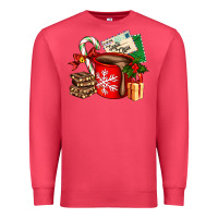 Cardinal Christmas hot chocolate cup with gift and letters Premium Sweatshirt - AdoDesignShop