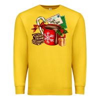 Lemon Christmas hot chocolate cup with gift and letters Premium Sweatshirt - AdoDesignShop