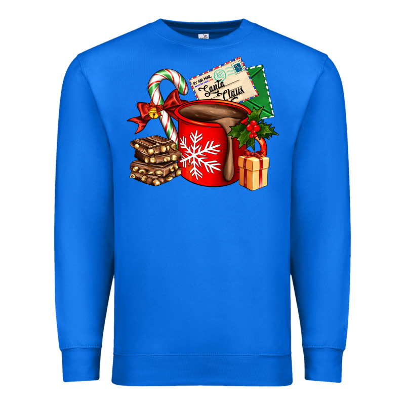 Christmas Hot Chocolate Cup With Gift And Letters Premium Sweatshirt by AdoDesignShop | Teevron