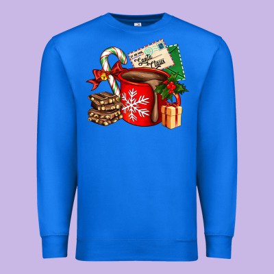 Christmas Hot Chocolate Cup With Gift And Letters Premium Sweatshirt Designed By Adodesignshop