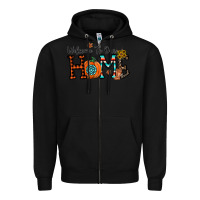 Black welcome to our home Zipper Hoodie - CowhideDigitalArt