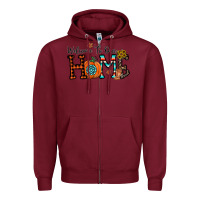 Burgundy welcome to our home Zipper Hoodie - CowhideDigitalArt