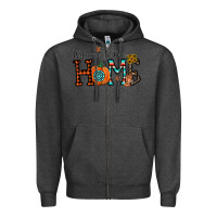 Charcoal Heather welcome to our home Zipper Hoodie - CowhideDigitalArt