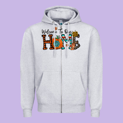 Welcome To Our Home Zipper Hoodie Designed By Cowhidedigitalart