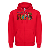 Red welcome to our home Zipper Hoodie - CowhideDigitalArt