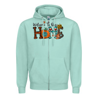 Seafoam welcome to our home Zipper Hoodie - CowhideDigitalArt