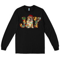 Black bulldog christmas joy Long Sleeve Tee - RanaPortraitStore