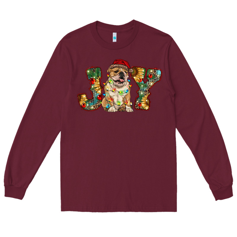 Bulldog Christmas Joy Long Sleeve Tee by RanaPortraitStore | Teevron