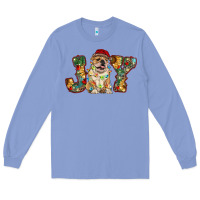 Colony Blue bulldog christmas joy Long Sleeve Tee - RanaPortraitStore