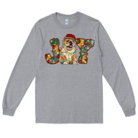 Heather Grey bulldog christmas joy Long Sleeve Tee - RanaPortraitStore
