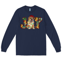 Navy bulldog christmas joy Long Sleeve Tee - RanaPortraitStore