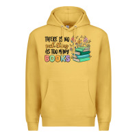 Antique Gold there is no such thing as too many books Premium Hoodie - MaliasSmallBusiness