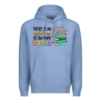 Colony Blue there is no such thing as too many books Premium Hoodie - MaliasSmallBusiness