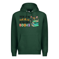 Sports Green there is no such thing as too many books Premium Hoodie - MaliasSmallBusiness