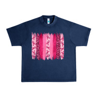 Navy Breast Cancer Brushstrokes Urban Heavy Tee - RanaPortraitStore