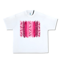 White Breast Cancer Brushstrokes Urban Heavy Tee - RanaPortraitStore