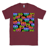 Burgundy Halloween Pumpkins Classic Tee - texasbilliewilder