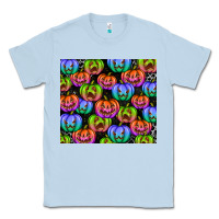 Dusty Blue Halloween Pumpkins Classic Tee - texasbilliewilder