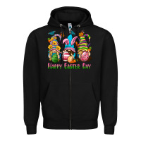 Black Happy Easter Day gnomies Zipper Hoodie - Neo Western