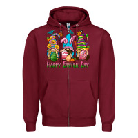 Burgundy Happy Easter Day gnomies Zipper Hoodie - Neo Western
