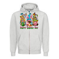 Dove Grey Happy Easter Day gnomies Zipper Hoodie - Neo Western