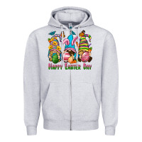 Heather Grey Happy Easter Day gnomies Zipper Hoodie - Neo Western