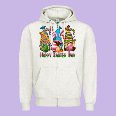 Happy Easter Day Gnomies Zipper Hoodie Designed By Neo Western