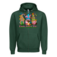Sports Green Happy Easter Day gnomies Zipper Hoodie - Neo Western