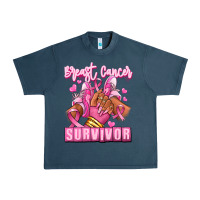 Midnight Navy Breast Cancer survivor afro girl sneakers Urban Heavy Tee - RanaPortraitStore