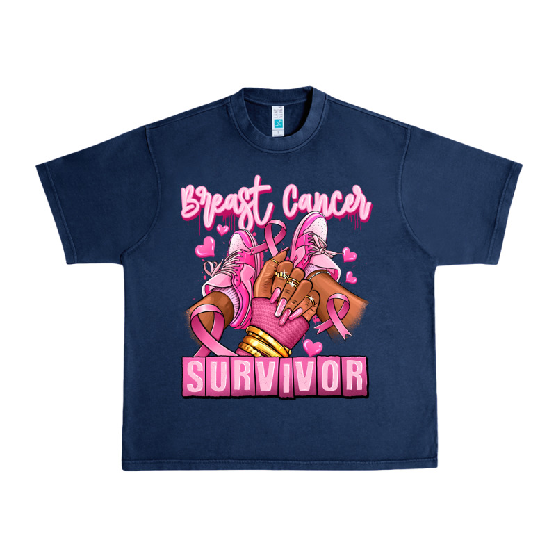 Breast Cancer Survivor Afro Girl Sneakers Urban Heavy Tee by RanaPortraitStore | Teevron