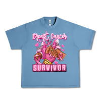 Pebble Blue Breast Cancer survivor afro girl sneakers Urban Heavy Tee - RanaPortraitStore