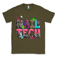 Army Green nail tech Classic Tee - Zillion Design Studio