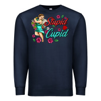 Navy stupid cupid Premium Sweatshirt - AdoDesignShop
