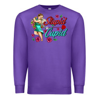 Purple stupid cupid Premium Sweatshirt - AdoDesignShop