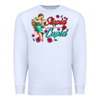 White stupid cupid Premium Sweatshirt - AdoDesignShop