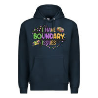Navy ı have boundary ıssues Premium Hoodie - MaliasSmallBusiness