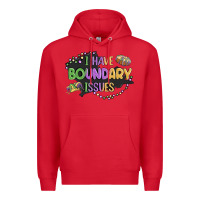 Red ı have boundary ıssues Premium Hoodie - MaliasSmallBusiness