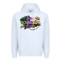 White ı have boundary ıssues Premium Hoodie - MaliasSmallBusiness