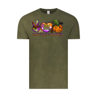 Vintage Olive peace love halloween Vintage Tee - BarkalooDesign