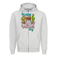 Dove Grey Happy Easter Day Rodeo Zipper Hoodie - Neo Western
