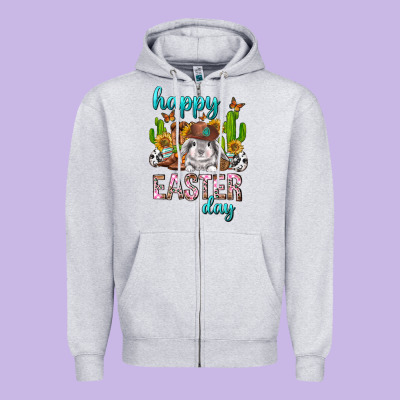 Happy Easter Day Rodeo Zipper Hoodie Designed By Neo Western