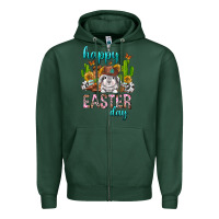 Sports Green Happy Easter Day Rodeo Zipper Hoodie - Neo Western