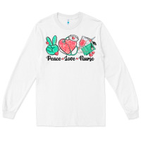 White peace love nurse Long Sleeve Tee - texasbilliewilder