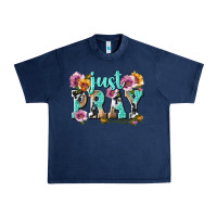 Navy just pray Urban Heavy Tee - texasbilliewilder
