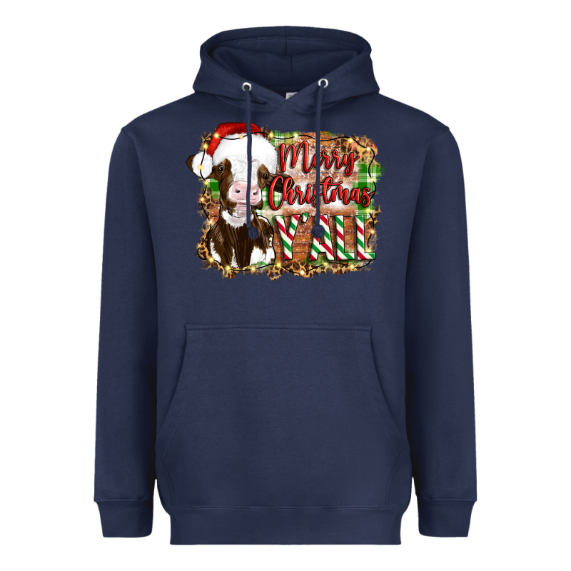 Merry Christmas Y'all Cow Heavyweight Hoodie by Artiststas | Teevron