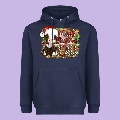 Merry Christmas Y'all Cow Heavyweight Hoodie Designed By Artiststas